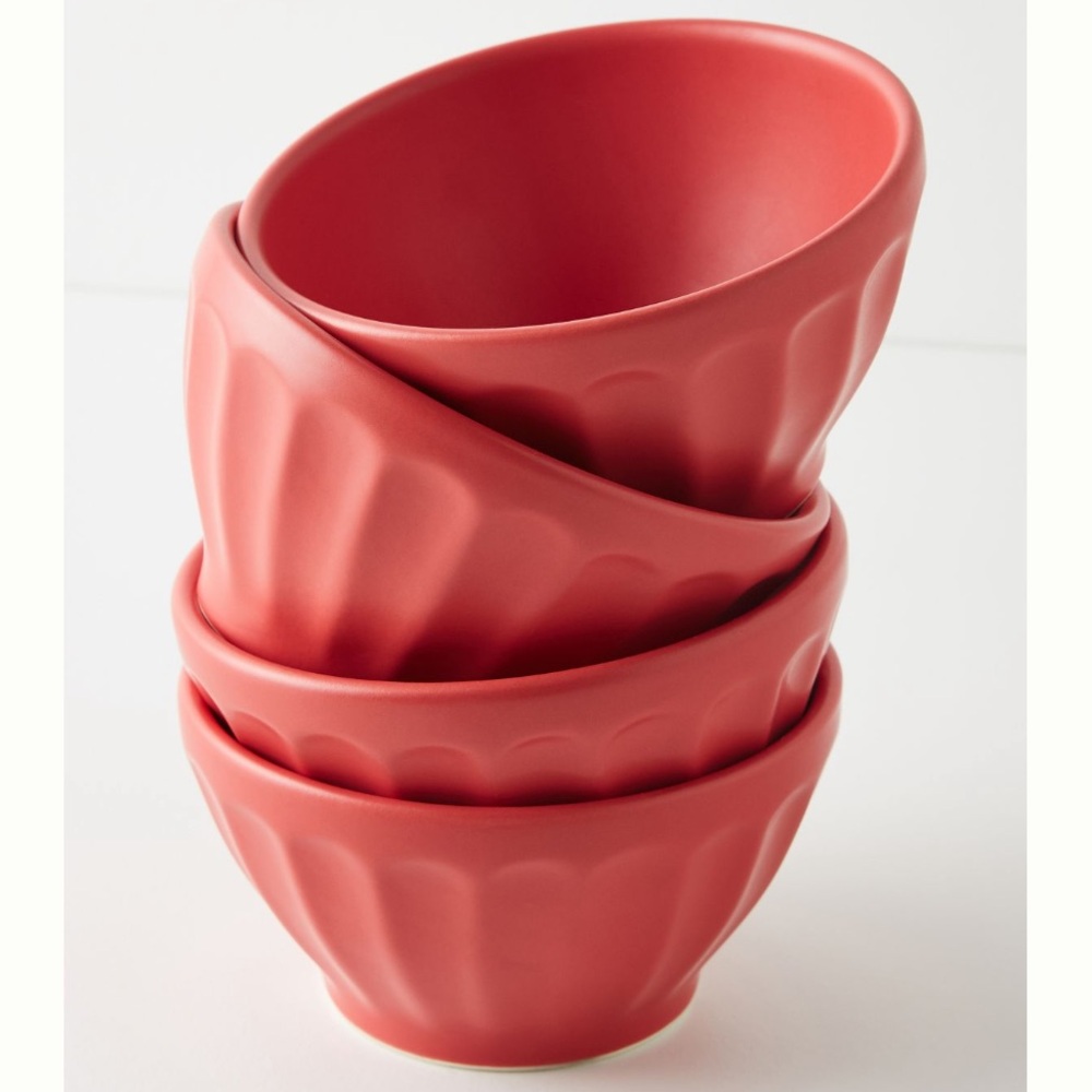Matte‎ red latte bowls 🇺🇸